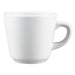 Browne PALM white porcelain cup in a flared tulip-shaped style with handle, another size option