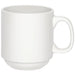 Browne PALM white porcelain stackable cup with stacking foot, cream-white finish, alternate style option