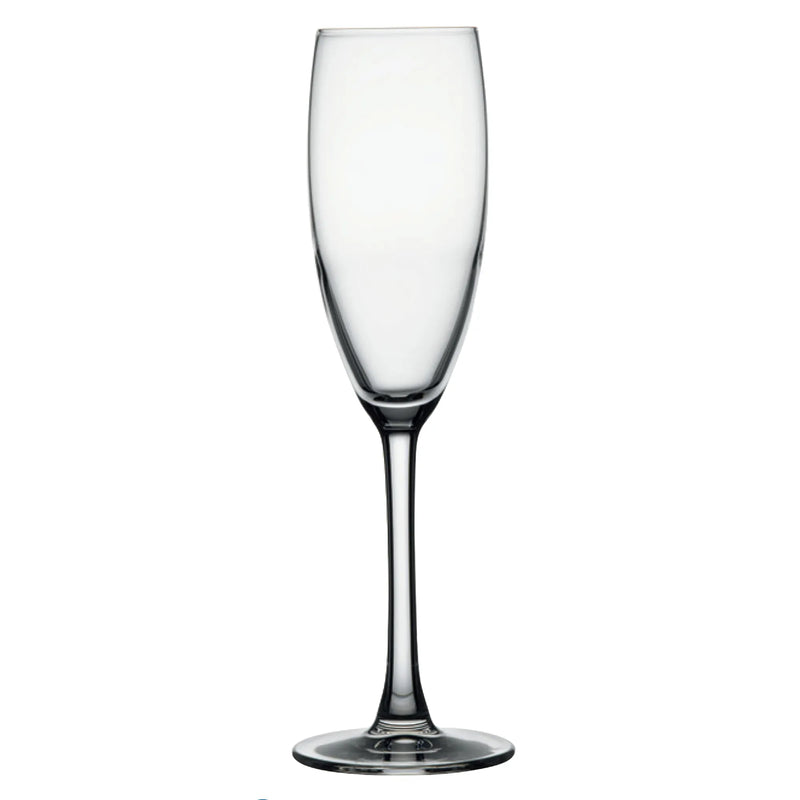 Browne RESERVA clear glass champagne flute with long stem and narrow bowl, pack of 12, first size option