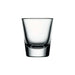 Browne SHOOTER 1 oz clear glass shot glass with thick weighted bottom, pack of 12, alternate shorter style
