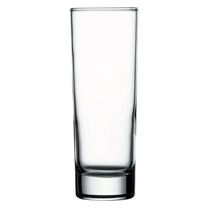 Browne SIDE-HEAVY SHAM clear glass hi-ball glass with tall slim body and heavy base, pack of 12, taller size
