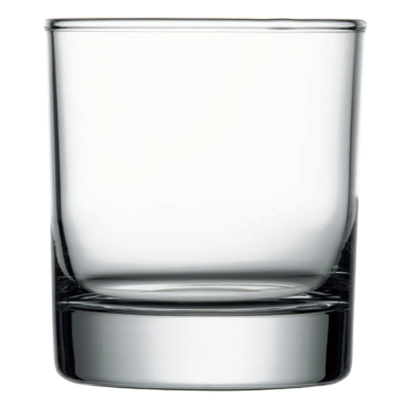 Browne SIDE-HEAVY SHAM clear glass old-fashioned glass with wide straight sides and thick heavy base, pack of 12
