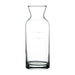 Browne VILLAGE clear glass carafe with printed volume fill lines on the side, fourth size option