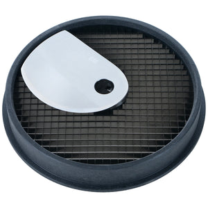 Brunner-Anliker 7 1/8" dicing disc, 6 mm W6, for the GSM5 Star & Anliker L vegetable slicer, top angled view