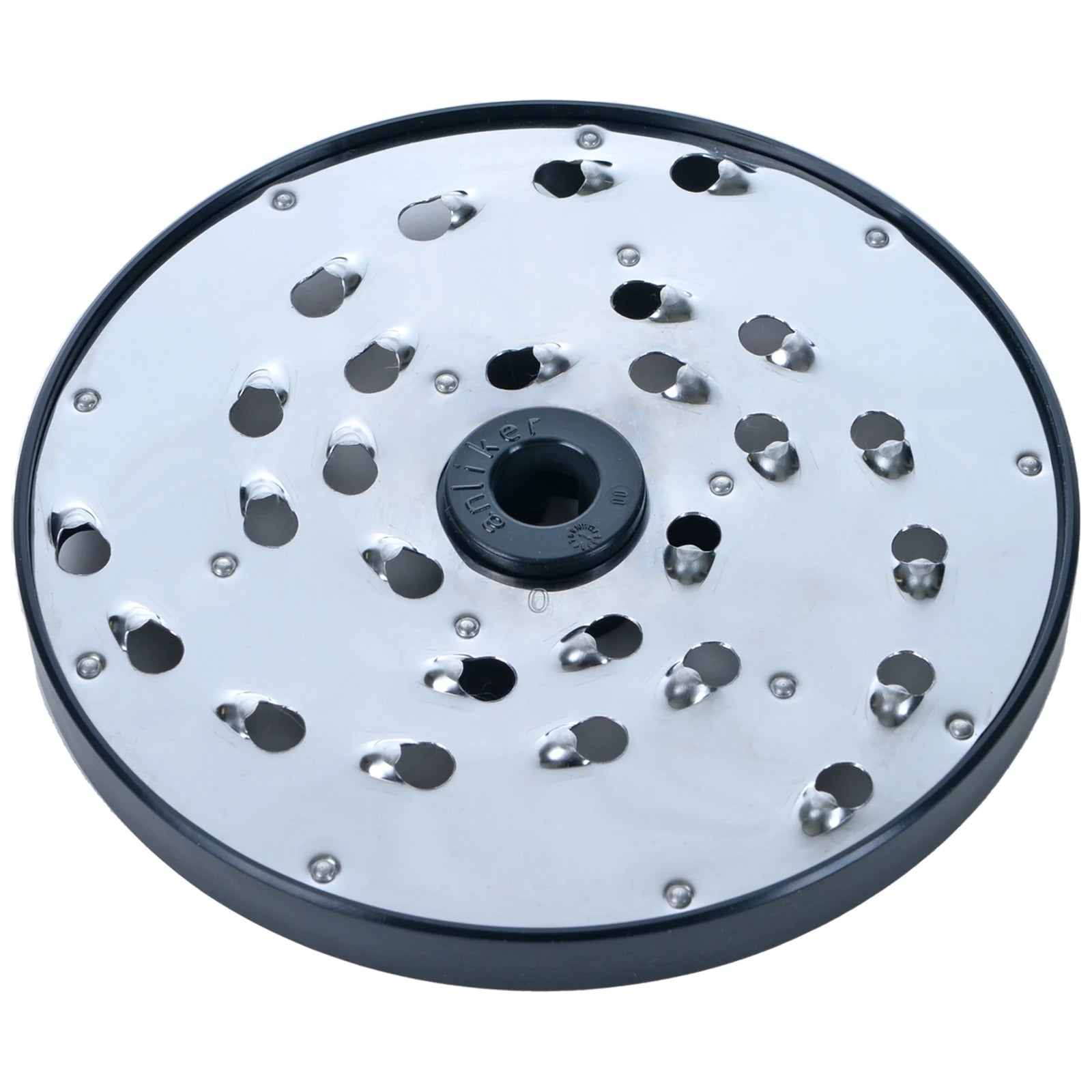 Brunner-Anliker 7 1/8" grater disc, No. 0 9 mm, for the GSM5 Star & Anliker L vegetable slicer, top angled view