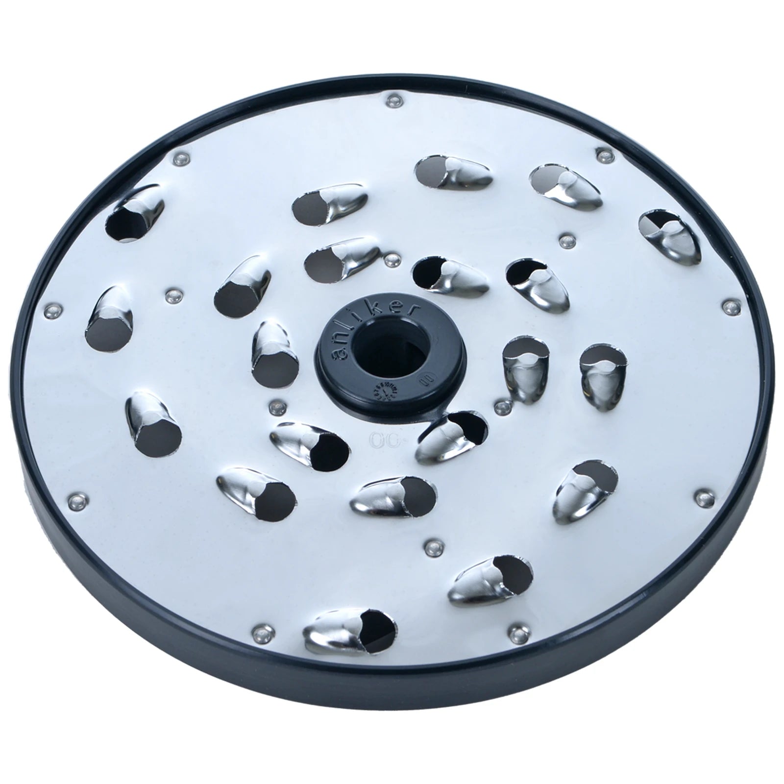 Brunner-Anliker 7 1/8" grater disc, No. 00 11 mm, for the GSM5 Star & Anliker L vegetable slicer, top angled view