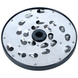 Brunner-Anliker 7 1/8" grater disc, No. 000 13 mm, for the GSM5 Star & Anliker L vegetable slicer, top angled view