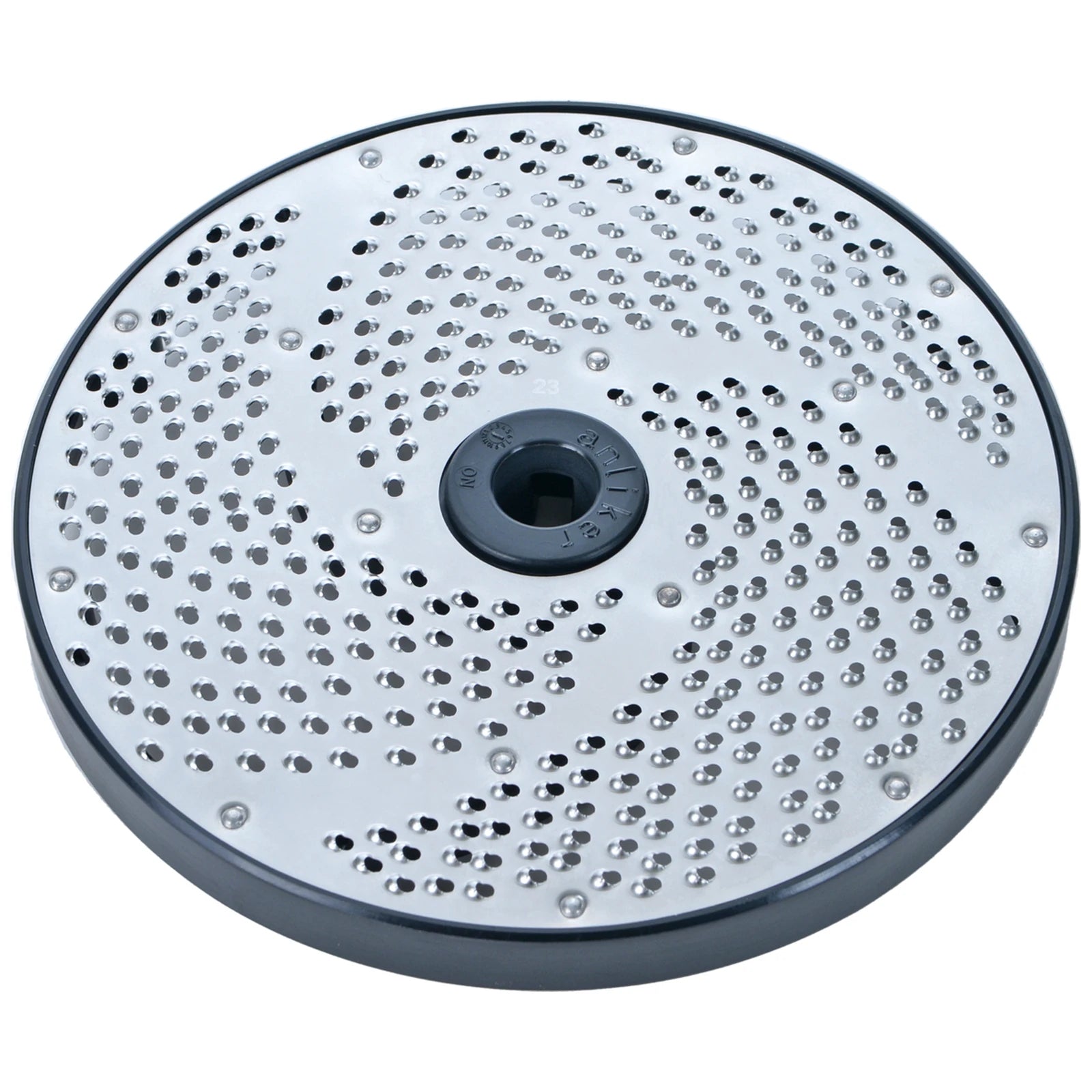 Brunner-Anliker 7 1/8" grater disc, No. 23 2.5 mm Universal, for the GSM5 Star & Anliker L vegetable slicer, top angled view