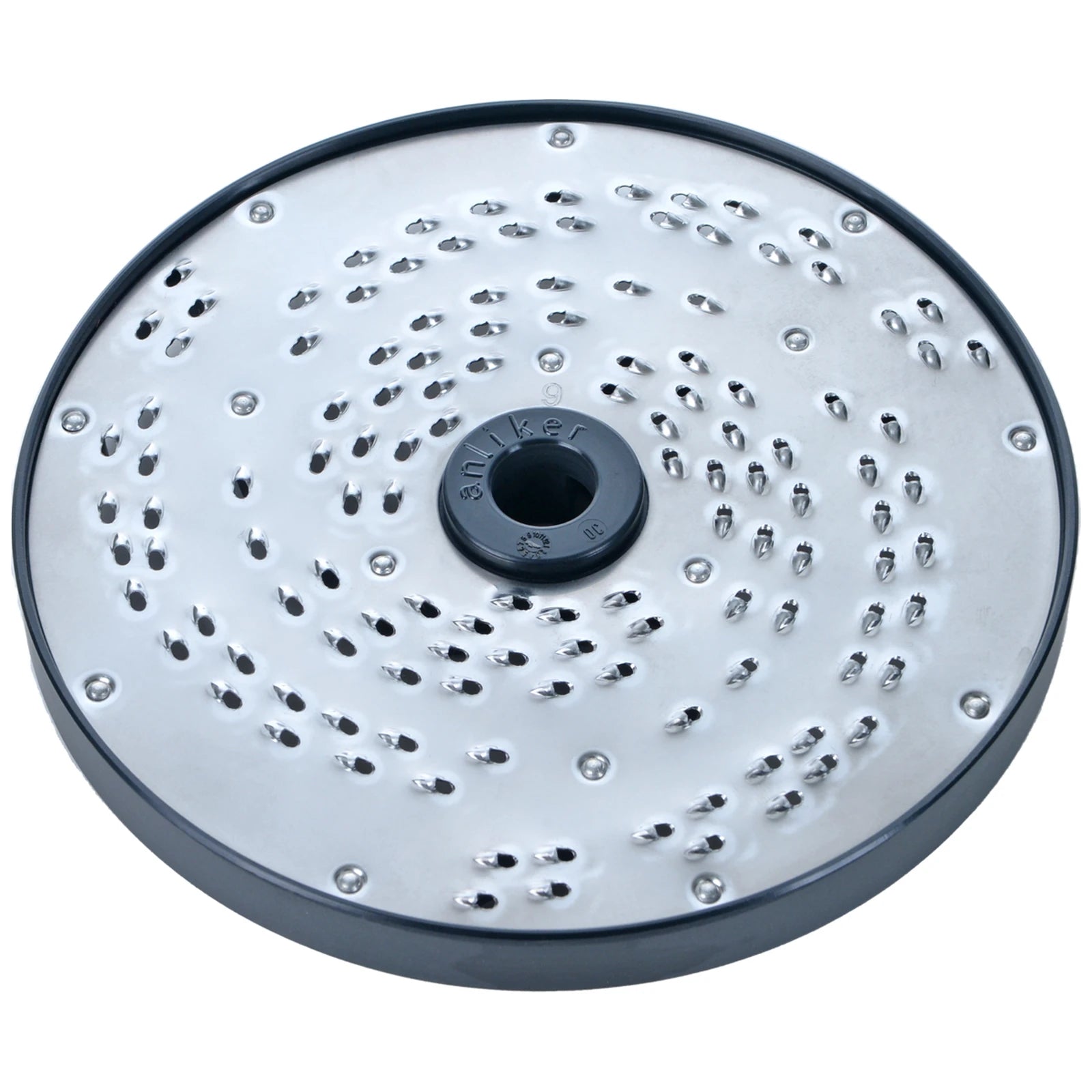 Brunner-Anliker 7 1/8" grater disc, No. 9 2.5 mm, for the GSM5 Star & Anliker L vegetable slicer, top angled view