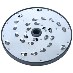 Brunner-Anliker 9 1/2" grater disc, No. 000 13 mm, for the XL-C & XL-C Star vegetable slicer, top angled view