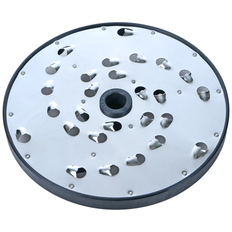 Brunner-Anliker 9 1/2" grater disc, No. 000 13 mm, for the XL-C & XL-C Star vegetable slicer, top angled view