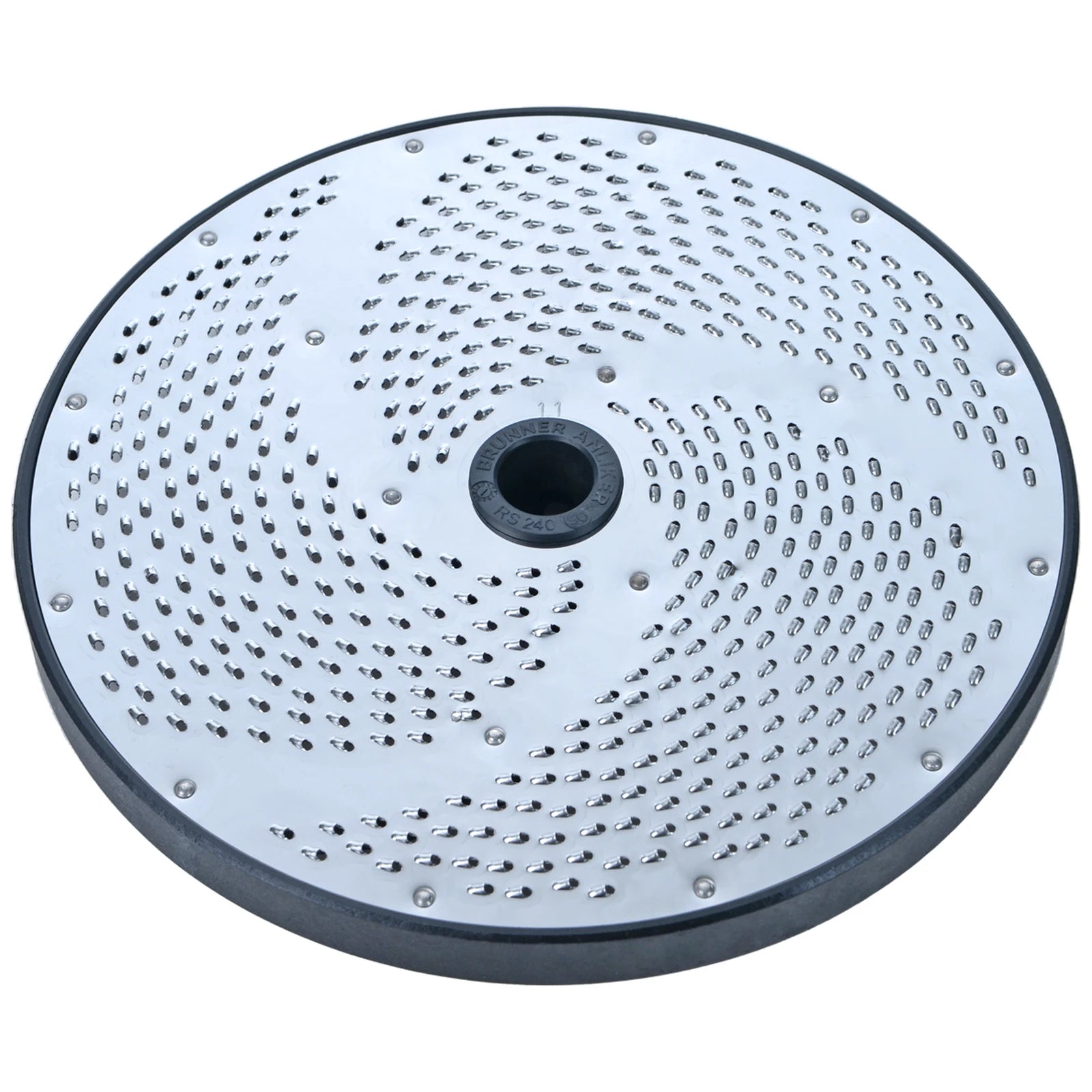 Brunner-Anliker 9 1/2" grater disc, No. 11 2 mm, for the XL-C & XL-C Star vegetable slicer, top angled view