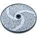 Brunner-Anliker 9 1/2" grater disc, No. 14 Parmesan Fine, for the XL-C & XL-C Star vegetable slicer, top angled view