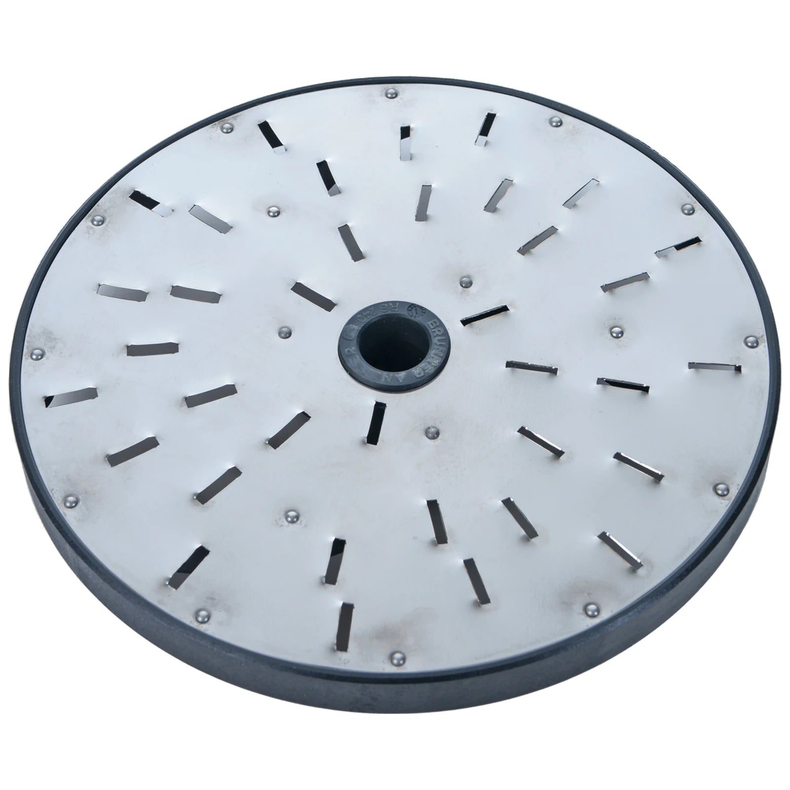 Brunner-Anliker 9 1/2" grater disc, No. 19 16 mm Fondue, for the XL-C & XL-C Star vegetable slicer, top angled view