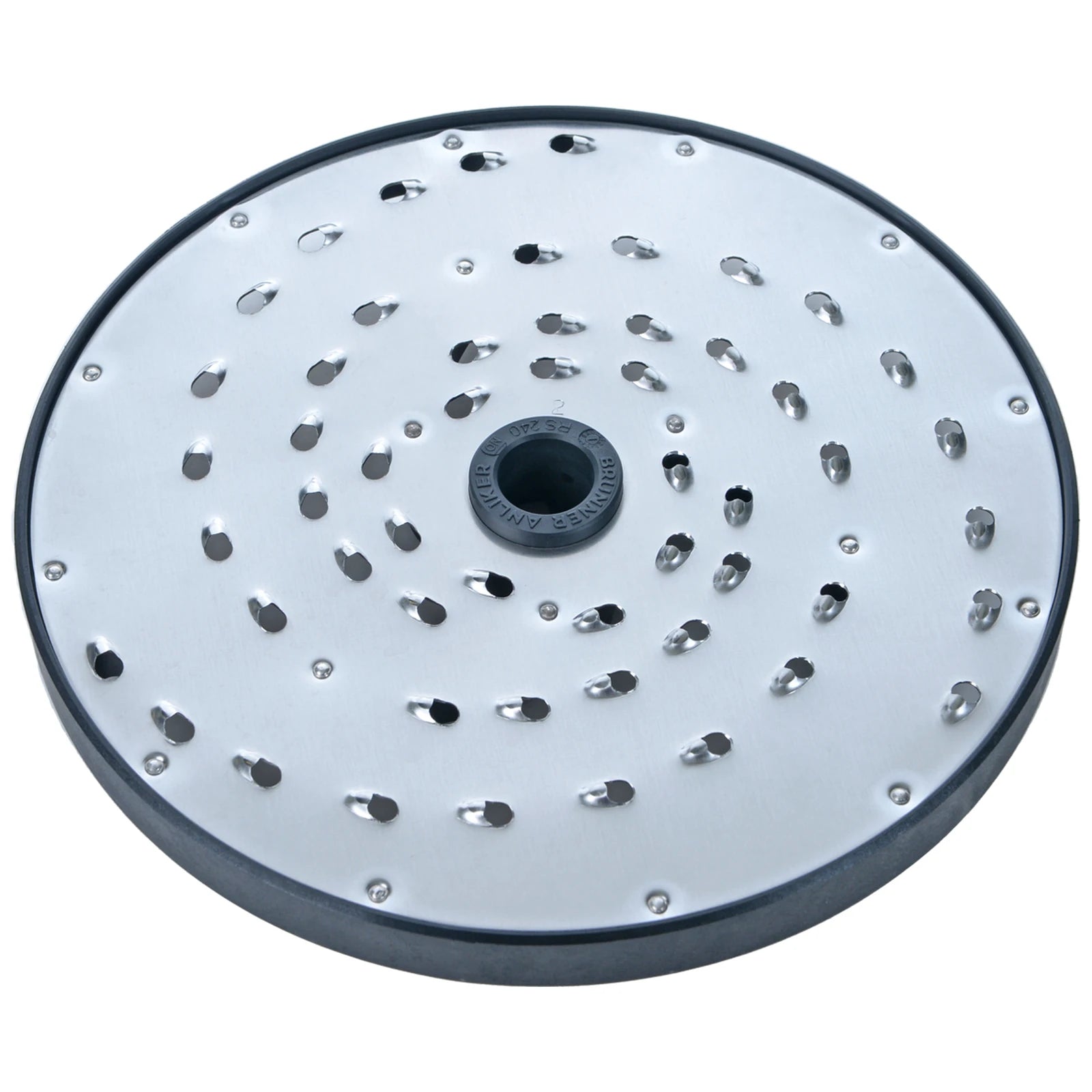 Brunner-Anliker 9 1/2" grater disc, No. 2 6 mm, for the XL-C & XL-C Star vegetable slicer, top angled view