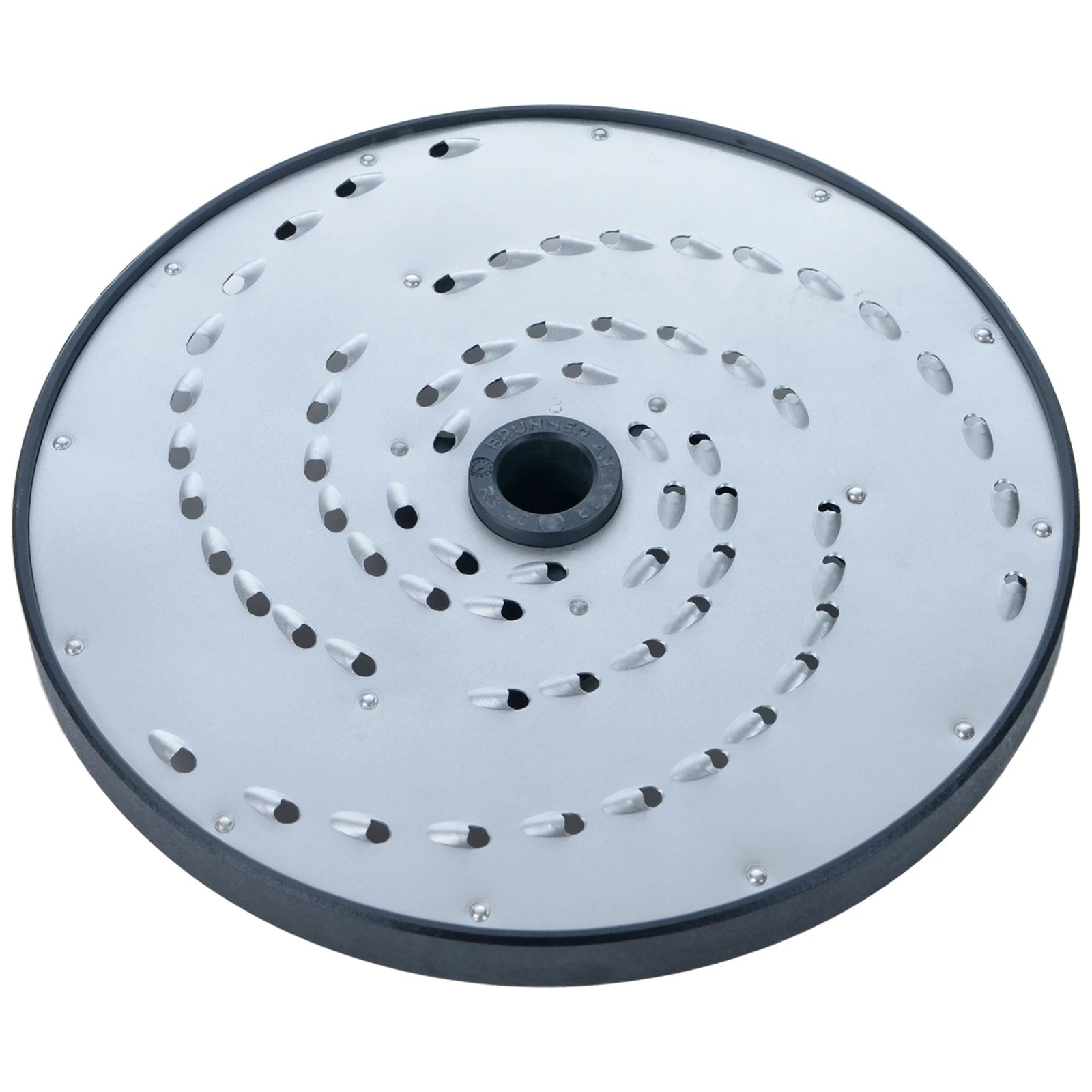 Brunner-Anliker 9 1/2" grater disc, No. 3 5 mm, for the XL-C & XL-C Star vegetable slicer, top angled view