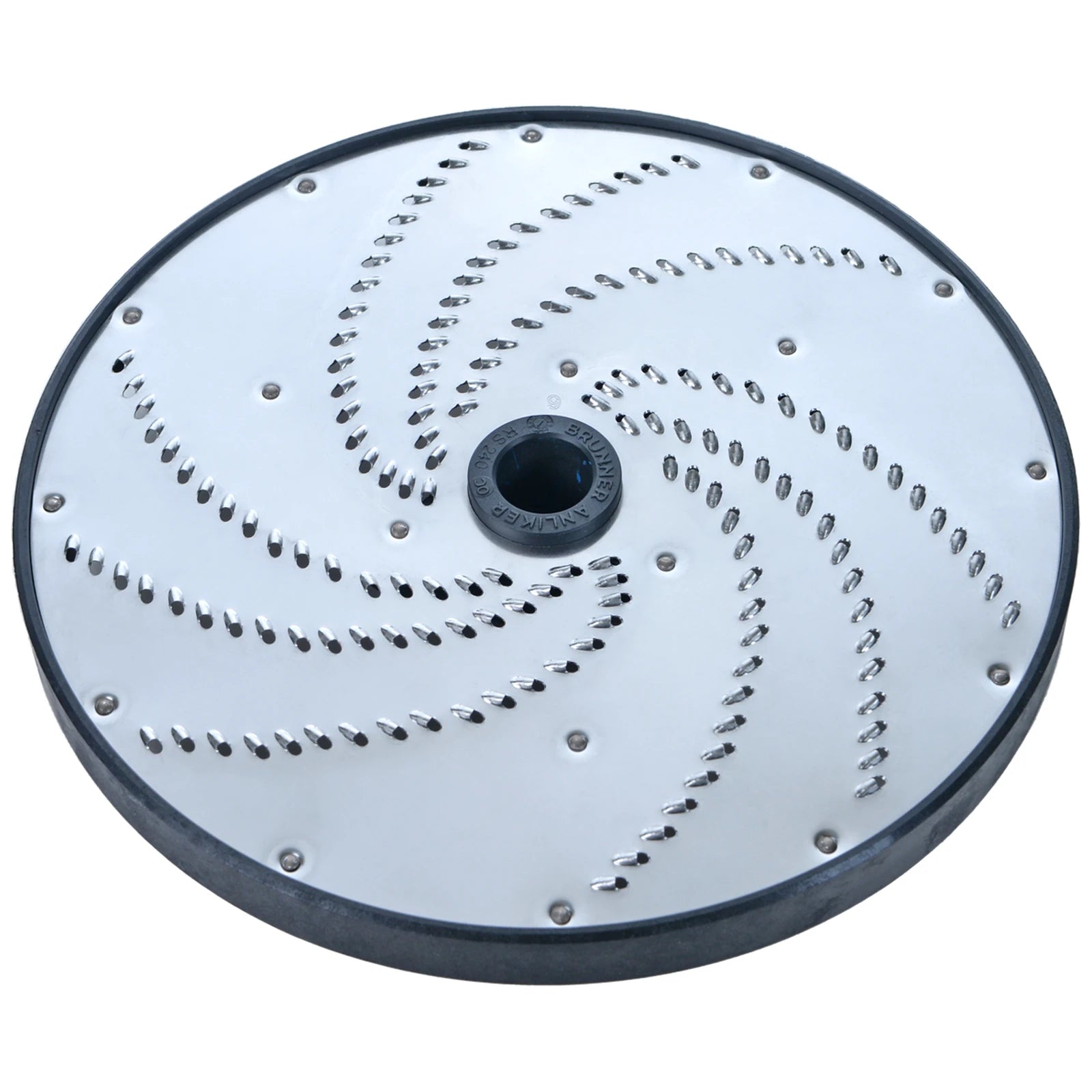 Brunner-Anliker 9 1/2" grater disc, No. 9 2.5 mm, for the XL-C & XL-C Star vegetable slicer, top angled view
