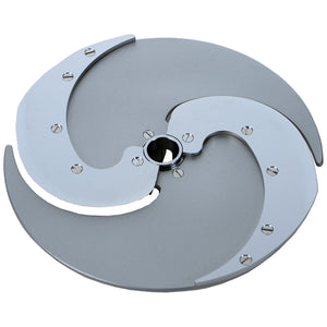 Brunner-Anliker 7 1/8" sickle blade disc, 1.5 mm SM1.5, for the GSM5 Star & Anliker L vegetable slicer, top angled view
