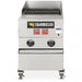 Cookshack CB024 wood pellet fired 24-inch charbroiler in stainless steel with top grates, fans, and casters