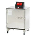 Cookshack SM025 residential electric smoker oven in stainless steel with top digital controller and casters