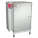 Cookshack SM360 commercial electric smoker oven slow cooker, tall stainless steel cabinet on casters, angled view