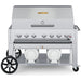 Crown Verity CV-CCB-48RDP 48" Club Series BBQ grill, with roll dome package, stainless steel, front view