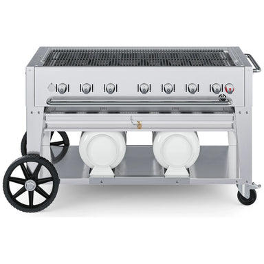 Crown Verity CV-CCB-48 48" Club Series BBQ grill, grill only with open cooking grates, stainless steel, front view