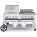 Crown Verity CV-CCB-60RGP 60" Club Series BBQ grill, with roll dome and Pro Series griddle package, stainless steel, front view
