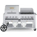 Crown Verity CV-CCB-60RWP 60" Club Series BBQ grill, with roll dome and windguard package, stainless steel, front view