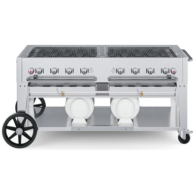 Crown Verity CV-CCB-60 60" Club Series BBQ grill, grill only with open cooking grates, stainless steel, front view