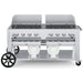 Crown Verity CV-CCB-60WGP 60" Club Series BBQ grill, with windguard package, stainless steel, front view