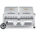 Crown Verity CV-CCB-72RDP 72" Club Series BBQ grill, with two roll domes package, stainless steel, front view