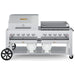 Crown Verity CV-CCB-72RGP 72" Club Series BBQ grill, with roll dome and Pro Series griddle package, stainless steel, front view