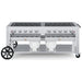 Crown Verity CV-CCB-72 72" Club Series BBQ grill, grill only with open cooking grates, stainless steel, front view