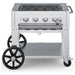 Crown Verity CV-MCB-30 30" mobile BBQ grill, grill only with open cooking grates, stainless steel, front view