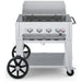 Crown Verity CV-MCB-30WGP 30" mobile BBQ grill, with windguard package, stainless steel, front view
