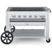 Crown Verity CV-MCB-42 42" mobile BBQ grill, grill only with open cooking grates, stainless steel, front view