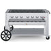 Crown Verity CV-MCB-48 48" mobile BBQ grill, grill only with open cooking grates, stainless steel, front view