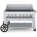 Crown Verity CV-MCB-48WGP-LP 48" mobile BBQ grill, with windguard package, stainless steel, front view