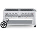 Crown Verity CV-MCB-60 60" mobile BBQ grill, grill only with open cooking grates, stainless steel, front view