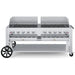Crown Verity CV-MCB-72WGP-LP 72" mobile BBQ grill, with windguard package, stainless steel, front view