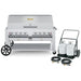 Crown Verity CV-MCC-60-1RDP 60" mobile grill & propane cart, with single roll dome package, stainless steel, front view