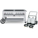 Crown Verity CV-MCC-60 60" mobile grill & propane cart, grill only with open cooking grates, stainless steel, front view
