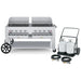 Crown Verity CV-MCC-60WGP 60" mobile grill & propane cart, with windguard package, stainless steel, front view