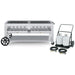 Crown Verity CV-MCC-72 72" mobile grill & propane cart, grill only with open cooking grates, stainless steel, front view