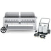 Crown Verity CV-MCC-72WGP 72" mobile grill & propane cart, with windguard package, stainless steel, front view