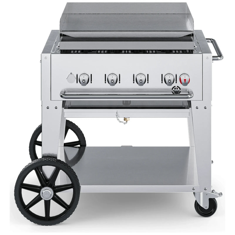 Crown Verity CV-MG-30 30" mobile griddle, stainless steel, front view