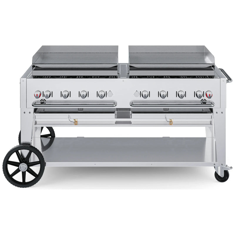 Crown Verity CV-MG-60 60" mobile griddle, stainless steel, front view