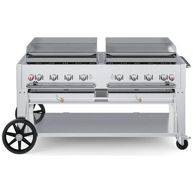 Crown Verity CV-MG-60 60" mobile griddle, stainless steel, front view