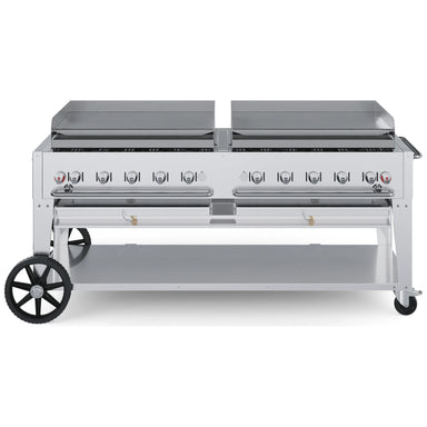 Crown Verity CV-MG-72 72" mobile griddle, stainless steel, front view